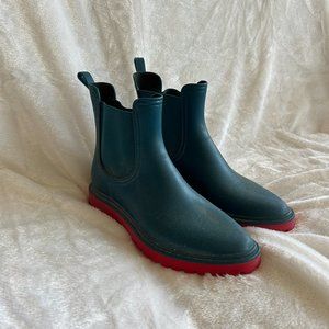 Asgard Short Rain Boots Womens Size 39 8.5 Blue Pink Slip On